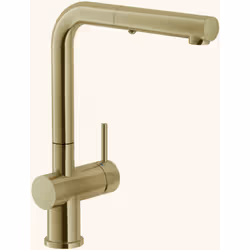 POINTS FORTS : > Robinet doré H 310 x L 220 mm > Douchette extractible mono jet > Mitigeur pour cuisine > Robinetterie cuisin ...
