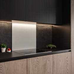 Cuisissimo - Crédence cuisine fond de hotte verre brillant glassy - Blanc l 90 x h 70 cm