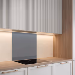 > Largeur : 90 cm > Hauteur : 70 cm > Crédence verre trempé 6 mm > Credence cuisine à coller par silicone transparent