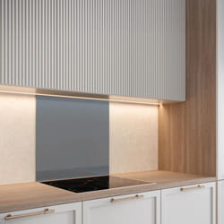 Cuisissimo - Crédence cuisine fond de hotte verre brillant glassy - Gris l 90 x h 70 cm