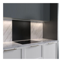 Cuisissimo - Crédence cuisine fond de hotte verre brillant glassy - Noir capitonné l 90 x h 70 cm