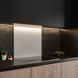 Cuisissimo - Crédence cuisine fond de hotte verre brillant glassy - Blanc l 90 x h 50 cm