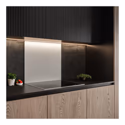 > Largeur : 60 cm > Hauteur : 50 cm > Crédence verre trempé 6 mm > Credence cuisine à coller par silicone transparent