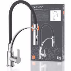 POINTS FORTS : > Robinet douchette L 55 x H 475 x P 280 mm > Douchette double jet > Bec pivotant à 360° > Protection anti-brû ...
