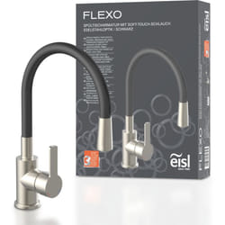 Eisl - Robinet cuisine noir et inox flexo