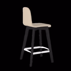 Tabouret hauteur plan travail GUSTAVE beige et noir laqué