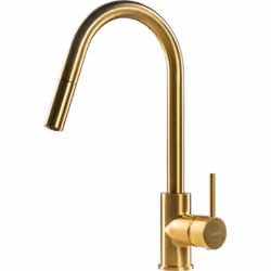 POINTS FORTS : > Robinet doré H 404 x L 260 mm > Douchette mono jet > Mitigeur pour cuisine > Robinetterie cuisine avec flexi ...