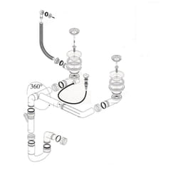 Cuisissimo - Vidage automatique gain de place CUIPD316 pour évier 2 bacs
