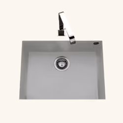 Évier sous-plan granit gris métal Luisina QUADRILLE 1 bac 580x440