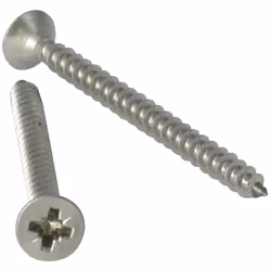 VBA Vis bois agglo Tête fraisée TF Pozi N°2 4.5X55 Filetage total Inox A4 Autre références : 9050445 55