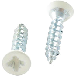 Vis Express - vba Vis bois agglo Tête fraisée tf Pozi N°2 4X15 Filetage total Acier zingué RAL9016 blanc signalisation-1 piece