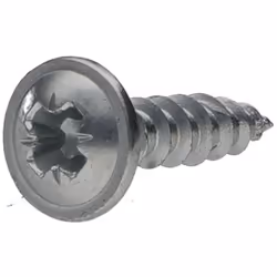 VBA Vis bois agglo Poelier tête ronde large TRL Pozi N°2 3.5X15 Filetage total Diamètre de tête: 8 Acier zingué Diametre = 3. ...