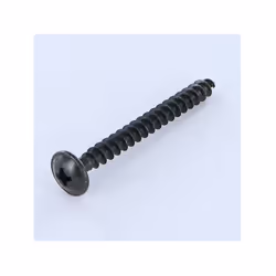 VBA Vis bois agglo Poelier tête ronde large TRL Pozi N°2 5X50 Filetée sur 45 Acier zingué noir Diametre = 5, Longueur = 50, R ...