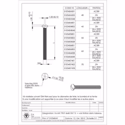 Vis métaux Tête fraisée bombée TFB Fendue M4X40 Diamètre de tête: 7.5 Bossage extérieur Acier zingué blanc RAL9010 blanc pur  ...