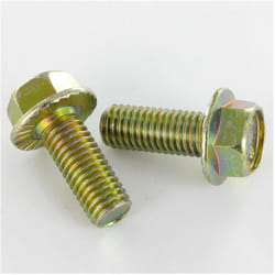 Vis Express - Vis métaux Tête hexagonale th M6X8 Embase collerette crantée Classe 8.8 Bichromaté-1 piece