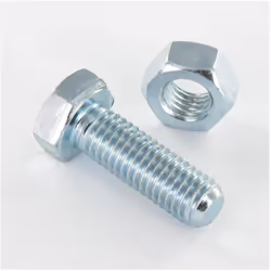 Boulon (vendu avec écrou) Tête hexagonale TH M10X30 Classe 8.8 Acier zingué blanc Autre références : 3663072086593 3