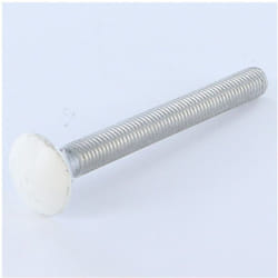 Vis Express - trcc japy tête ronde collet carré M6X50 Filetage total Aluminium Acier zingué Laqué blanc RAL9016 blanc-1 piece