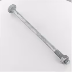 Boulon (vendu avec Ecrou) TRCC JAPY tête ronde collet carré M10X180 Filetage partiel Forte tenue à la corrosion Acier galvani ...