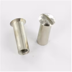 Ecrou Relieur Tête fraisée bombée TFB Fendue M4X12 5X16 Laiton chrome Autre références : 3663072123564 0402688
