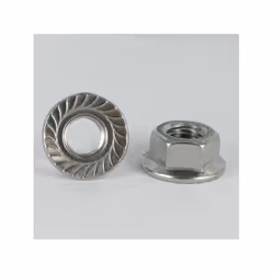 Ecrou Hexagonal HU Inox A2 Embase collerette crantée M4 Wax lubrifié Autre références : 692324 0U108043A 130196 3020691 FLX 0 ...