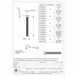 Vis métaux Tête fraisée bombée TFB Fendue M4X70 Diamètre de tête: 7.5 Bossage extérieur Acier zingué blanc RAL9016 blanc sign ...