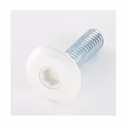 Vis métaux tête plate Clé de 4 HC4 M6X25 Acier zingué Tête RAL9010 blanc pur Autre références : 3617500151681 QUVM00045 VISTP ...