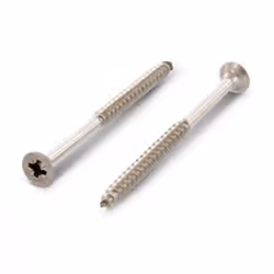 VBA Vis bois agglo Tête fraisée TF Pozi N°3 6X80 Filetage partiel Inox A4 Autre références : 9050460 80/48