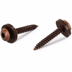 Vis tôle Tête cylindrique TC TORX T15 + Rondelle Nylon 3.9X19 Inox A2 Marron Autre références : 906622T39 19