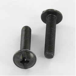 Vis métaux Poelier tête ronde large trl pozi et fendu M8X30 Pas de 150 Acier zingué noir-1 piece