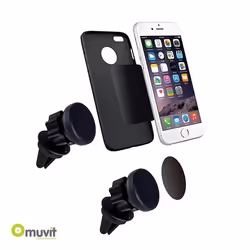 Support Voiture - MUVIT - MAG 360 - Magnétique - Grille de Ventilation - Noir