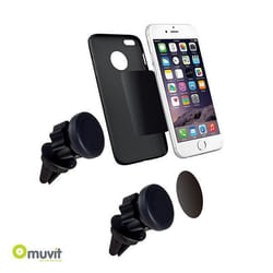 Support Voiture - MUVIT - MAG 360 - Magnétique - Grille de Ventilation - Noir