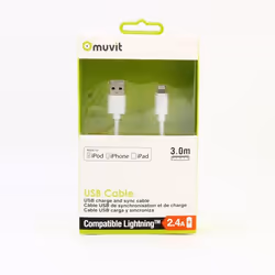 Muvit MUUSC0139 câble Lightning 3 m Blanc