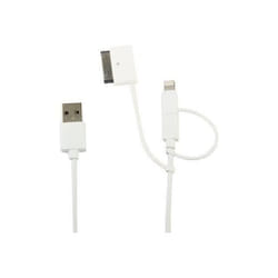 MUVIT SPRING Câble 3EN1 MICRO USB 30 PIN Lightning 1M 2.4A Blanc
