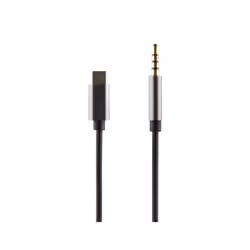 Muvit MCAUC0003, 3,5mm, Mâle, USB Type-C, Mâle, 1,5 m, Noir