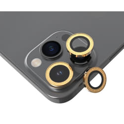 Caméra - SO SEVEN - Rings Gold Diamond - Verre trempé - iPhone 15 Pro/15 Pro Max - Protection