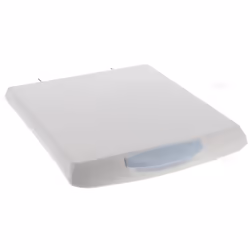 Porte complete lave linge Vedette Fagor Brandt Références connues: 52X0890, WTG197300 Porte blanche avec poignée bleue claire ...