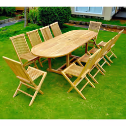 Table ovale + 10 chaises KAJANG, Concept Usine