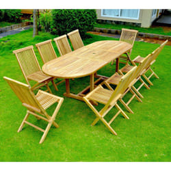 Table ovale + 10 chaises KAJANG, Concept Usine