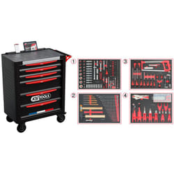 Servante d'atelier 6 tiroirs fabriquée en France, équipée de 265 outils - 824.6536F - Ks Tools