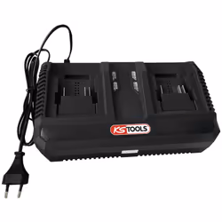 Chargeur double pour la charge simultanée de 2 batteries de la gamme d'outillage électroportatif KS Tools 515.47XX Le double  ...