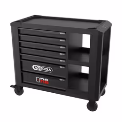 Servante datelier - Vide - 7 tiroirs - KS Tools - 823.0017F - Noir - One by one avec étagère - Charge max/tiroir de 40 kg