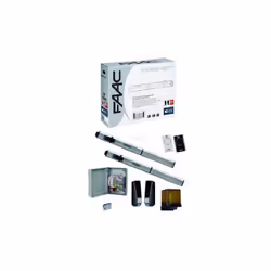 KIT de motorisation FAAC HYBRID 24V pour portail battant jusqu'à 1.8m, 400 Kg par vantail. Le motoréducteur FAAC S450 vient c ...
