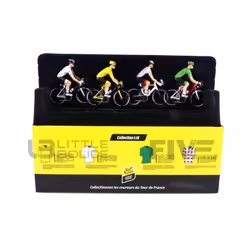 Voiture Miniature de Collection - SOLIDO - 1/18 - CYCLISTE Pack Tour De France - Blanc / Jaune / Vert / Noir