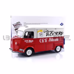 Voiture Miniature de Collection - SOLIDO - CITROEN Type HY - Friterie Chti Biloute - 1969 - Rouge / Blanc