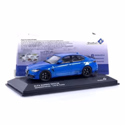 Voiture Miniature de Collection - SOLIDO 1/43 - ALFA-ROMEO Giulia Quadrifoglio - 2019 - Blue Misano