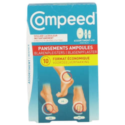 Compeed Pansements Ampoules Moyen Format 3 Tailles 10 Pansements