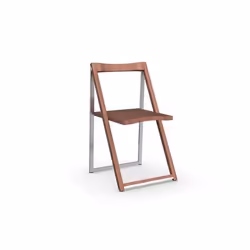 Chaise pliante SKIP noyer et aluminium satiné