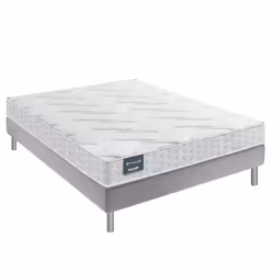 Ensemble Dunlopillo 140*190 cm EUGEN 1 18 cm matelas sommier déco jeu de 4 pieds gris
