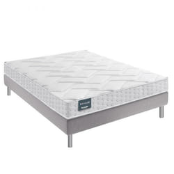 Ensemble Dunlopillo 140*190 cm EUGEN 1 18 cm matelas sommier déco jeu de 4 pieds gris