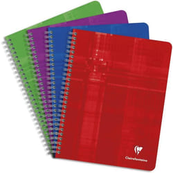 Lot de 5 cahiers - 17x22cm - Avec spirales - Grands carreaux - 180 pages - Clairefontaine
